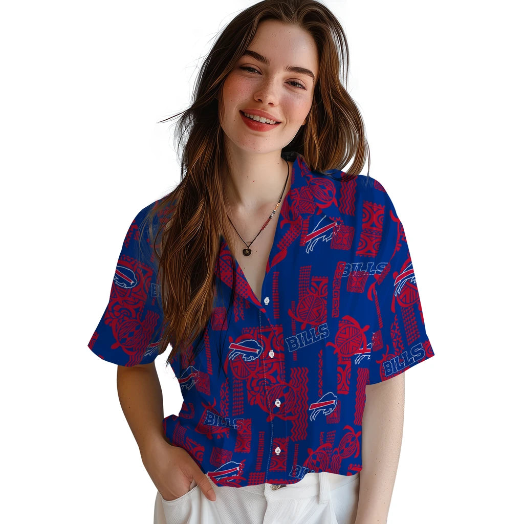 Buffalo Bills Hawaiian Shirt - Turtle Lines | Moonbestprint