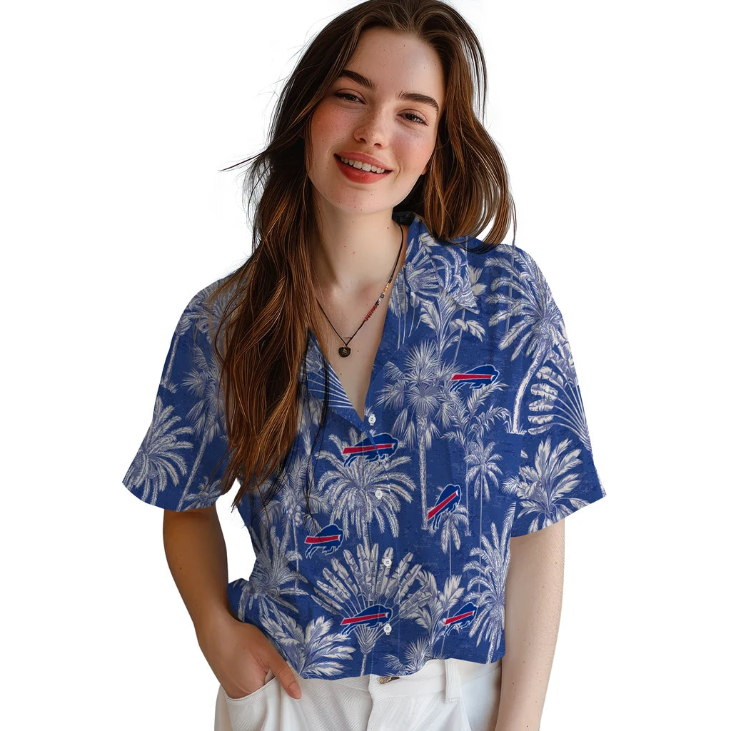 Buffalo Bills Hawaiian Shirt - Vintage Palm Tree | Moonbestprint