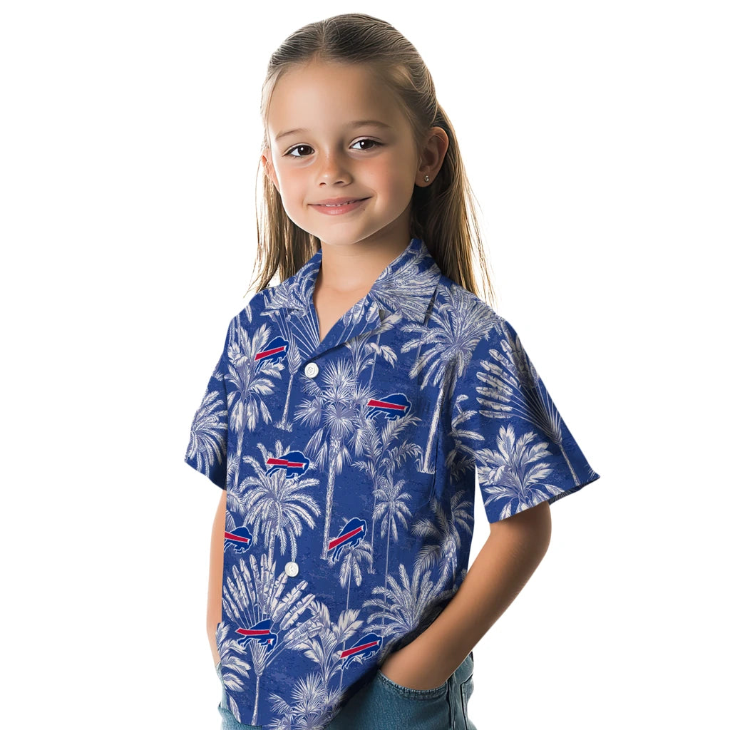 Buffalo Bills Hawaiian Shirt - Vintage Palm Tree | Moonbestprint