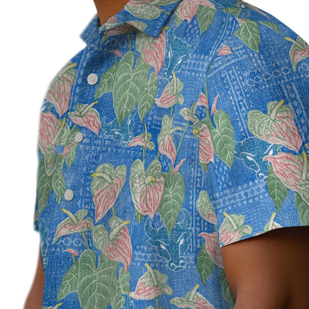 Buffalo Bulls Hawaiian Shirt - Anthurium Overlay | Moonbestprint