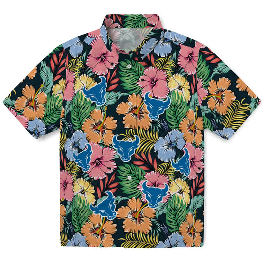 Buffalo Bulls Hawaiian Shirt - Brilliant Hibiscus Garden | Moonbestprint