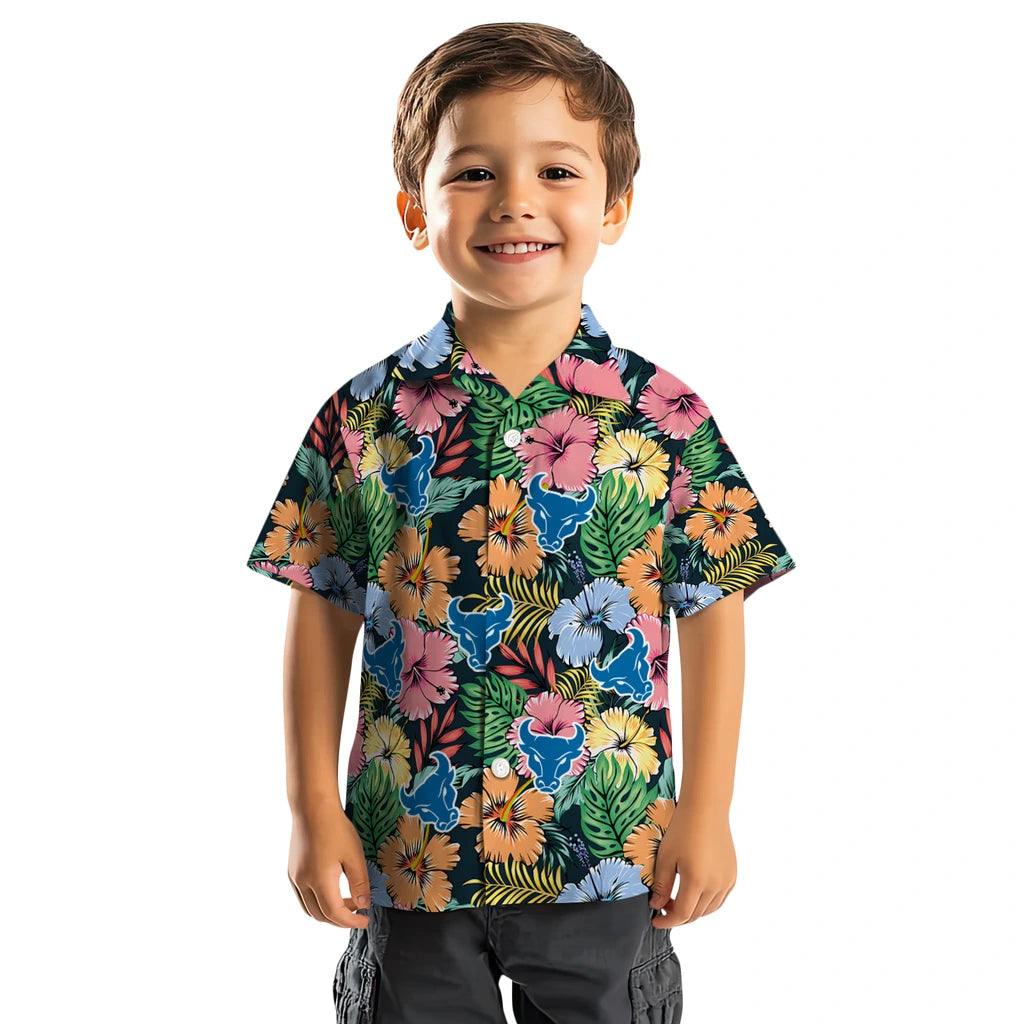 Buffalo Bulls Hawaiian Shirt - Brilliant Hibiscus Garden | Moonbestprint