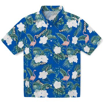Buffalo Bulls Hawaiian Shirt - Flamingo and Hibiscus | Moonbestprint