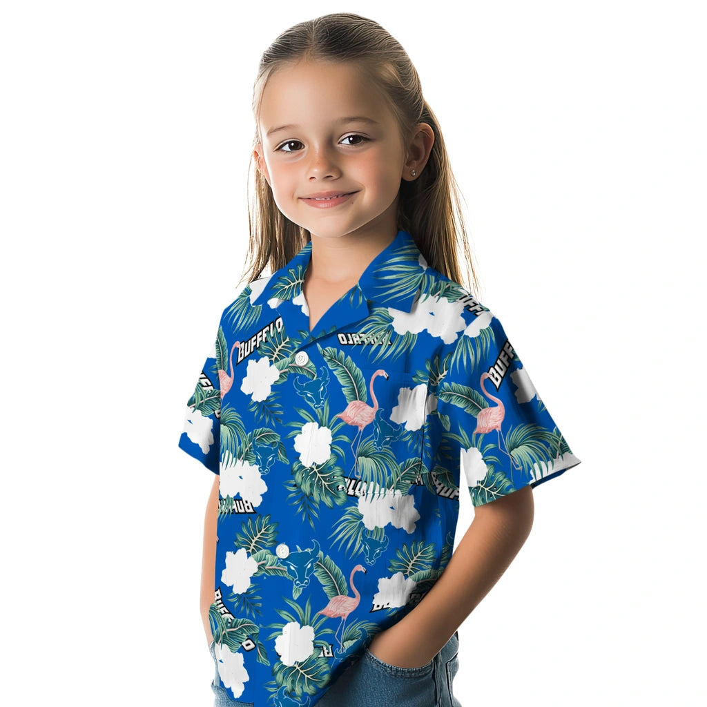 Buffalo Bulls Hawaiian Shirt - Flamingo and Hibiscus | Moonbestprint