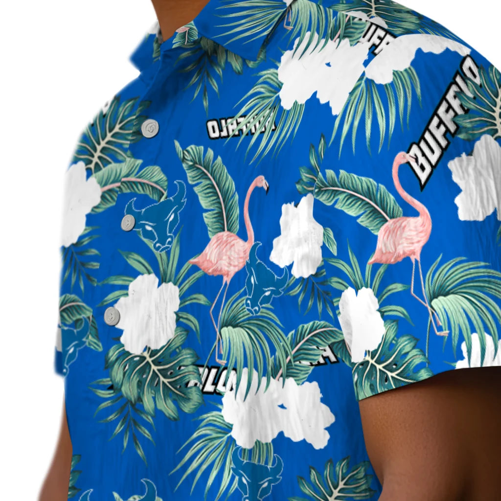 Buffalo Bulls Hawaiian Shirt - Flamingo and Hibiscus | Moonbestprint