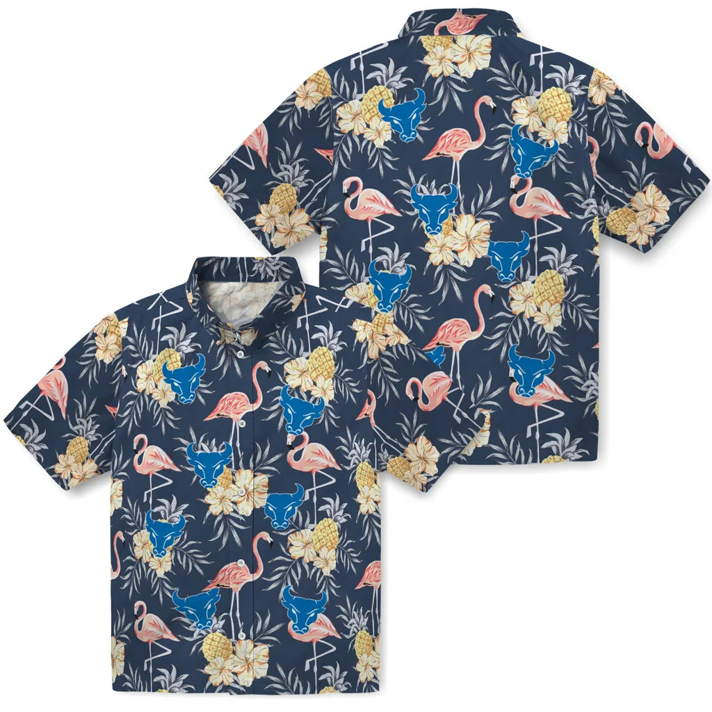 Buffalo Bulls Hawaiian Shirt - Flamingo Hibiscus | Moonbestprint