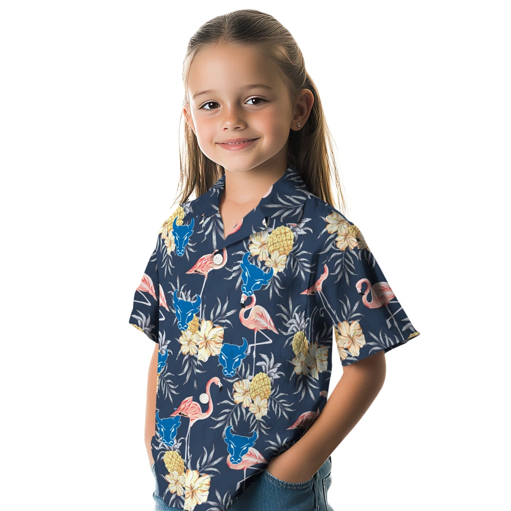 Buffalo Bulls Hawaiian Shirt - Flamingo Hibiscus | Moonbestprint