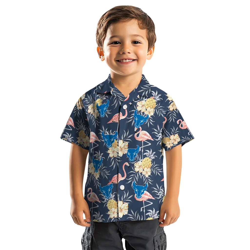 Buffalo Bulls Hawaiian Shirt - Flamingo Hibiscus | Moonbestprint