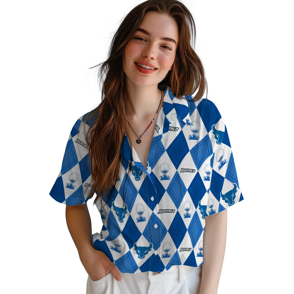 Buffalo Bulls Hawaiian Shirt - Golfing Plaid | Moonbestprint