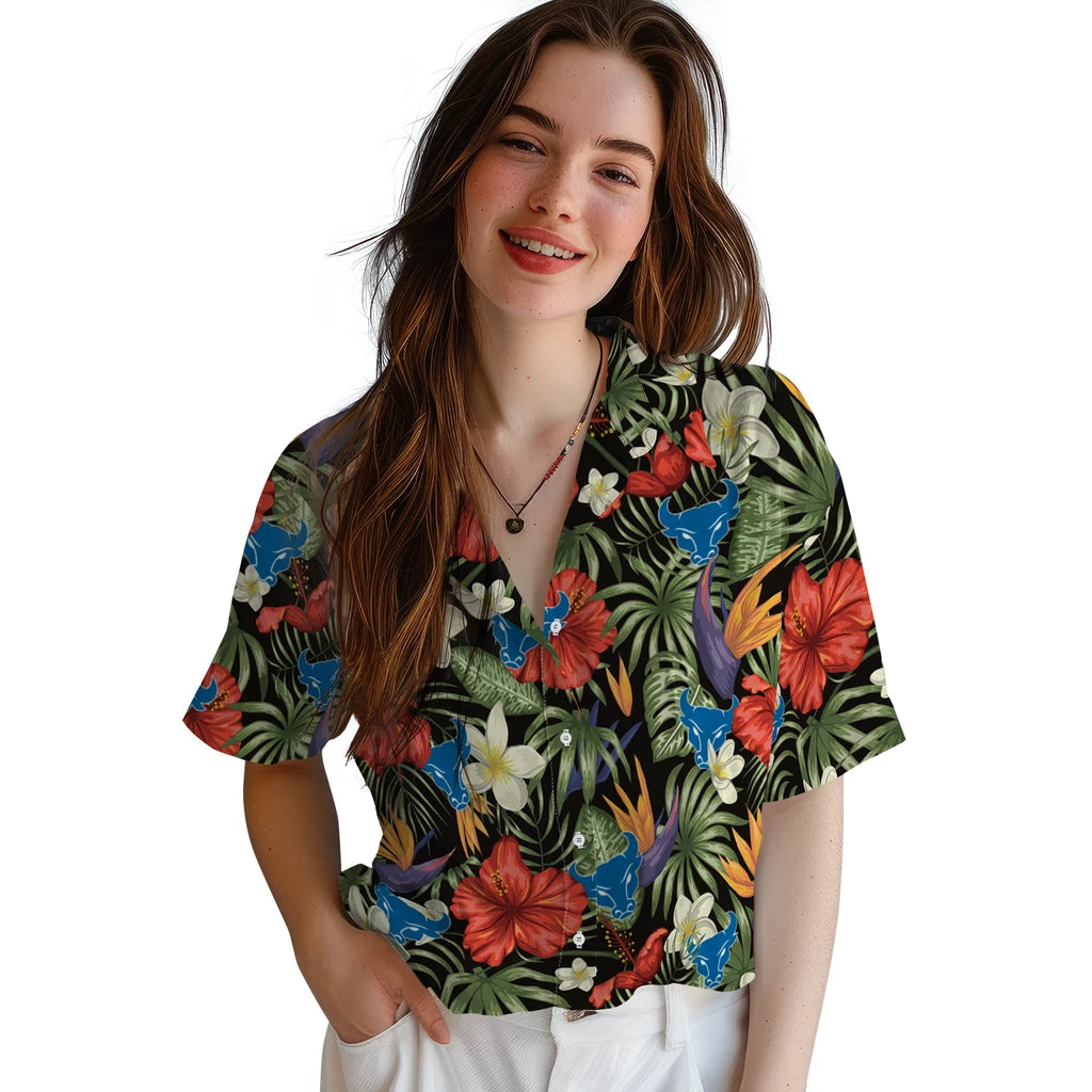 Buffalo Bulls Hawaiian Shirt - Hawaii Floral Hibiscus | Moonbestprint