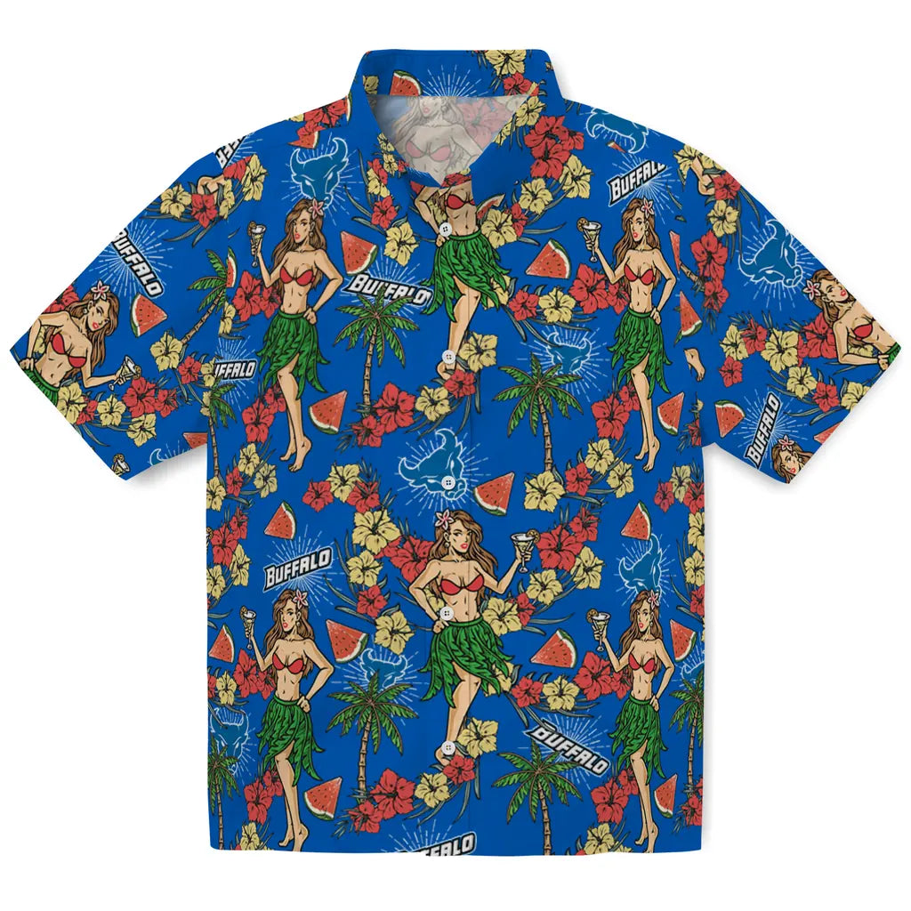 Buffalo Bulls Hawaiian Shirt - Hawaiian Girls Design | Moonbestprint