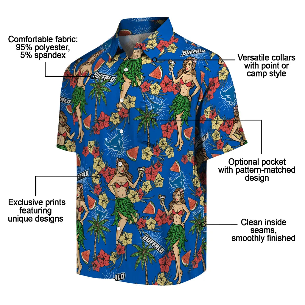 Buffalo Bulls Hawaiian Shirt - Hawaiian Girls Design | Moonbestprint