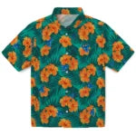 Buffalo Bulls Hawaiian Shirt - Hibiscus and Palm Leaves | Moonbestprint