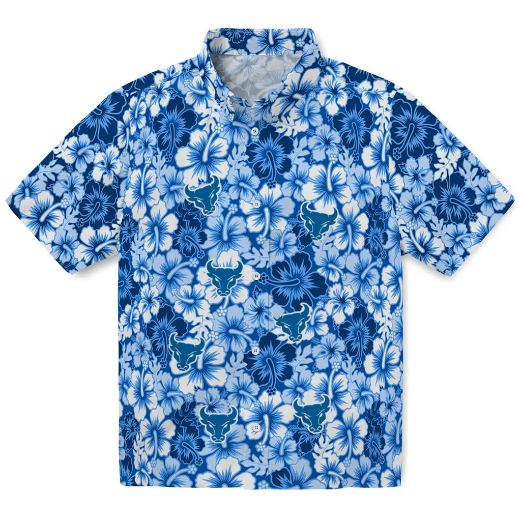 Buffalo Bulls Hawaiian Shirt - Hibiscus Blooms | Moonbestprint