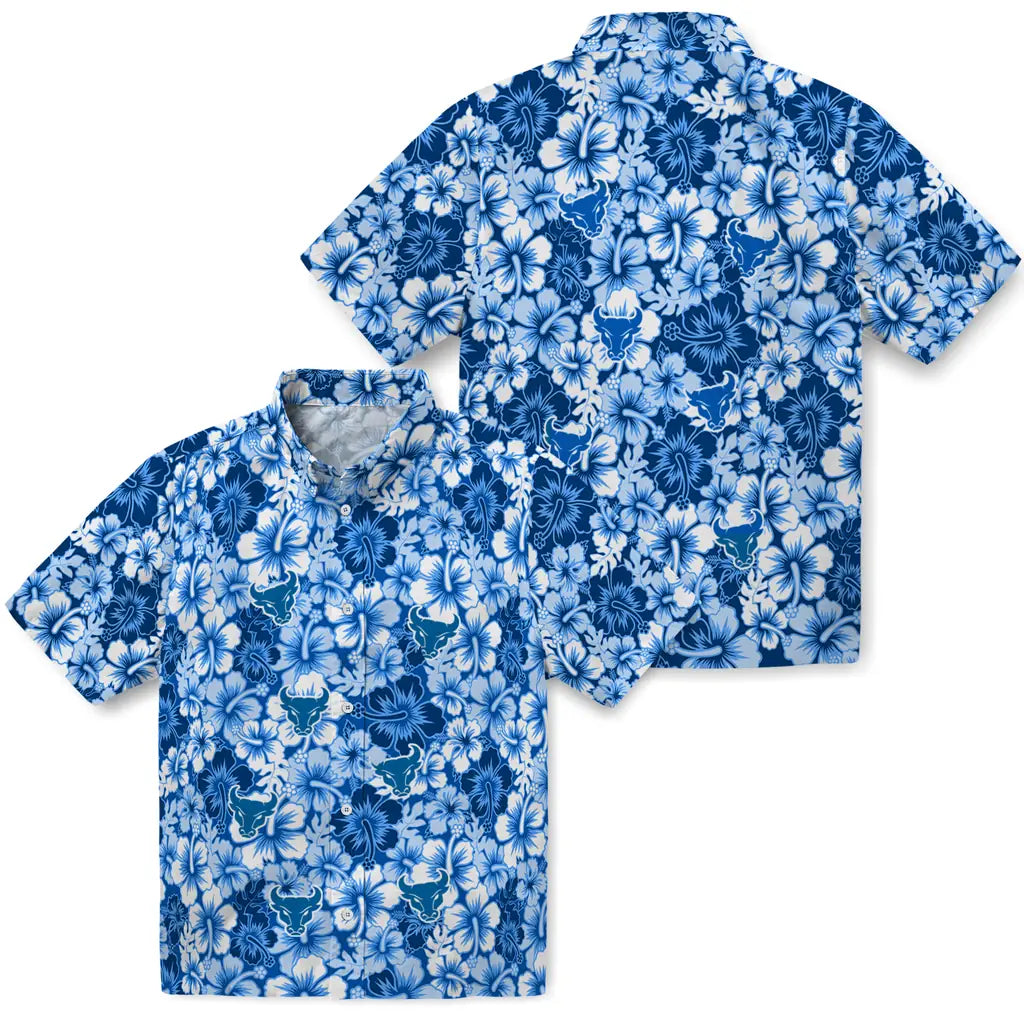 Buffalo Bulls Hawaiian Shirt - Hibiscus Blooms | Moonbestprint