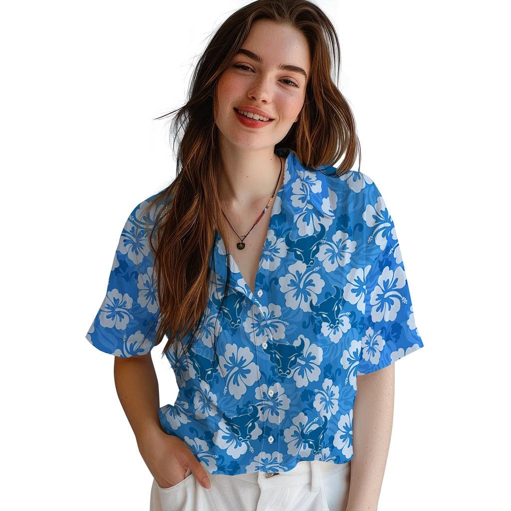 Buffalo Bulls Hawaiian Shirt - Hibiscus Cluster | Moonbestprint