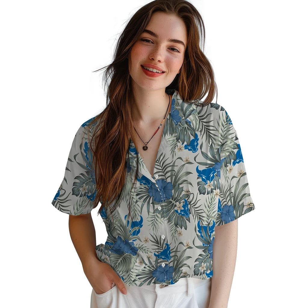Buffalo Bulls Hawaiian Shirt - Hibiscus Designs | Moonbestprint