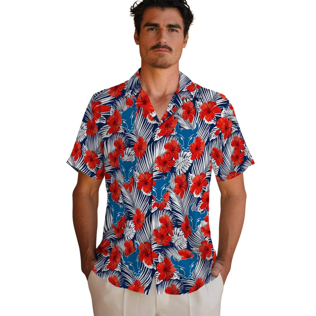Buffalo Bulls Hawaiian Shirt - Hibiscus Fiesta | Moonbestprint