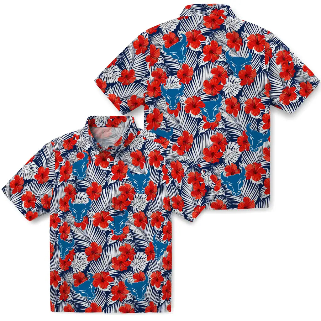Buffalo Bulls Hawaiian Shirt - Hibiscus Fiesta | Moonbestprint