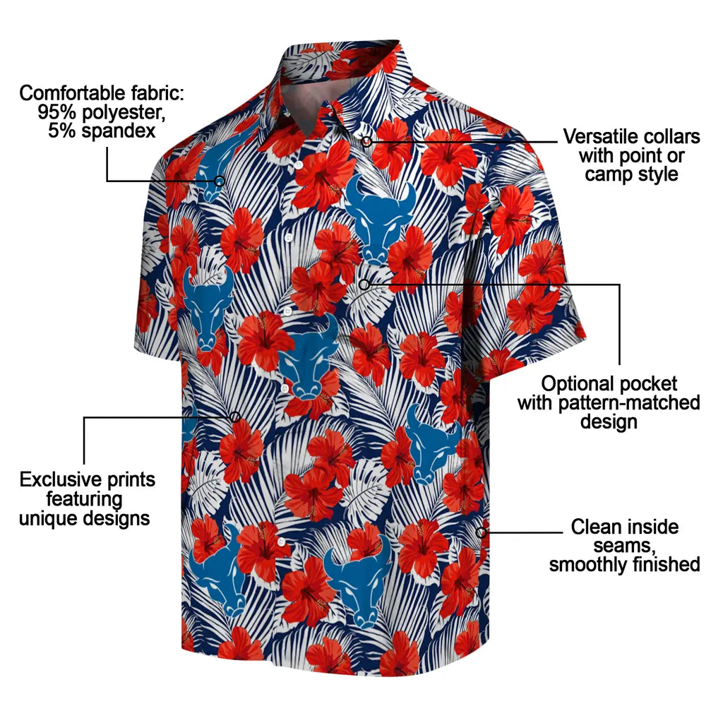 Buffalo Bulls Hawaiian Shirt - Hibiscus Fiesta | Moonbestprint