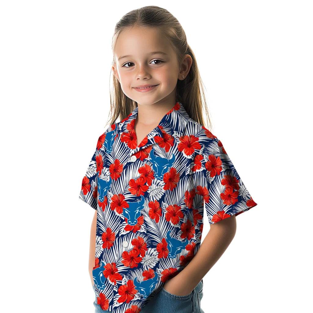 Buffalo Bulls Hawaiian Shirt - Hibiscus Fiesta | Moonbestprint