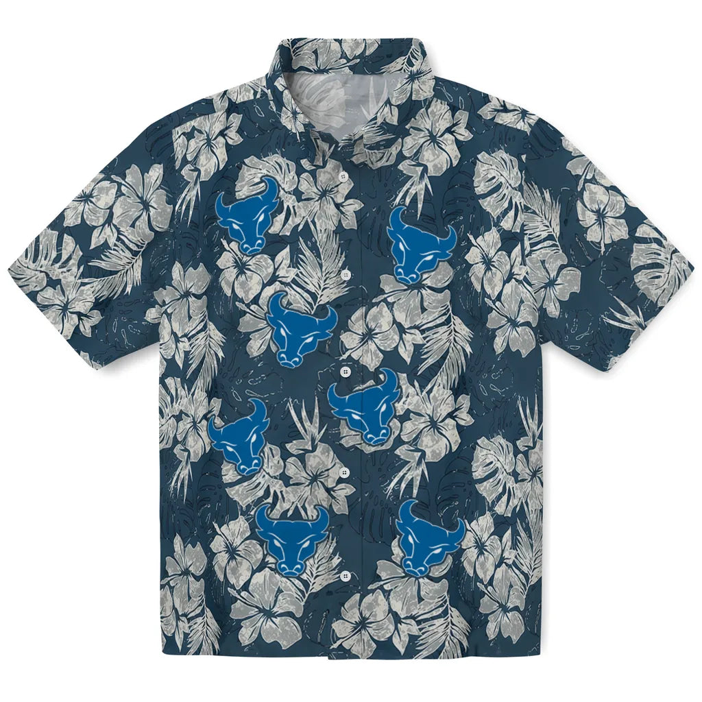 Buffalo Bulls Hawaiian Shirt - Hibiscus Flowers | Moonbestprint