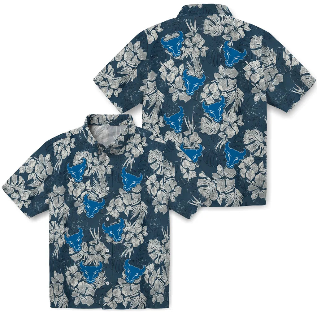 Buffalo Bulls Hawaiian Shirt - Hibiscus Flowers | Moonbestprint
