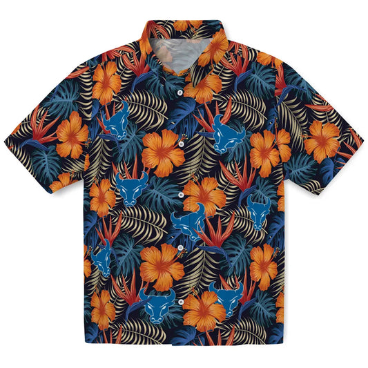 Buffalo Bulls Hawaiian Shirt - Hibiscus Foliage | Moonbestprint
