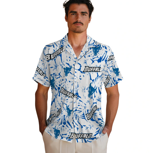 Buffalo Bulls Hawaiian Shirt - Hibiscus Overlay | Moonbestprint