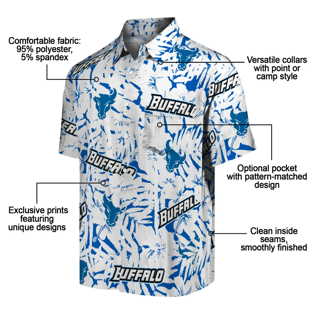 Buffalo Bulls Hawaiian Shirt - Hibiscus Overlay | Moonbestprint