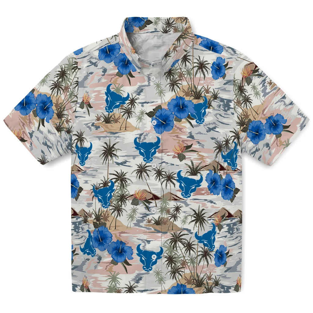 Buffalo Bulls Hawaiian Shirt - Hibiscus Seaside | Moonbestprint