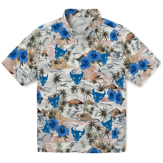 Buffalo Bulls Hawaiian Shirt - Hibiscus Seaside | Moonbestprint