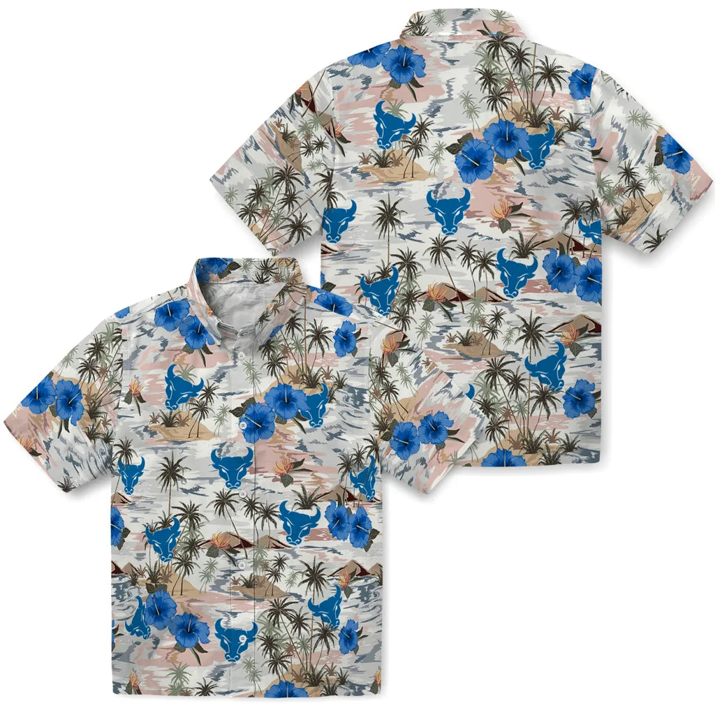 Buffalo Bulls Hawaiian Shirt - Hibiscus Seaside | Moonbestprint