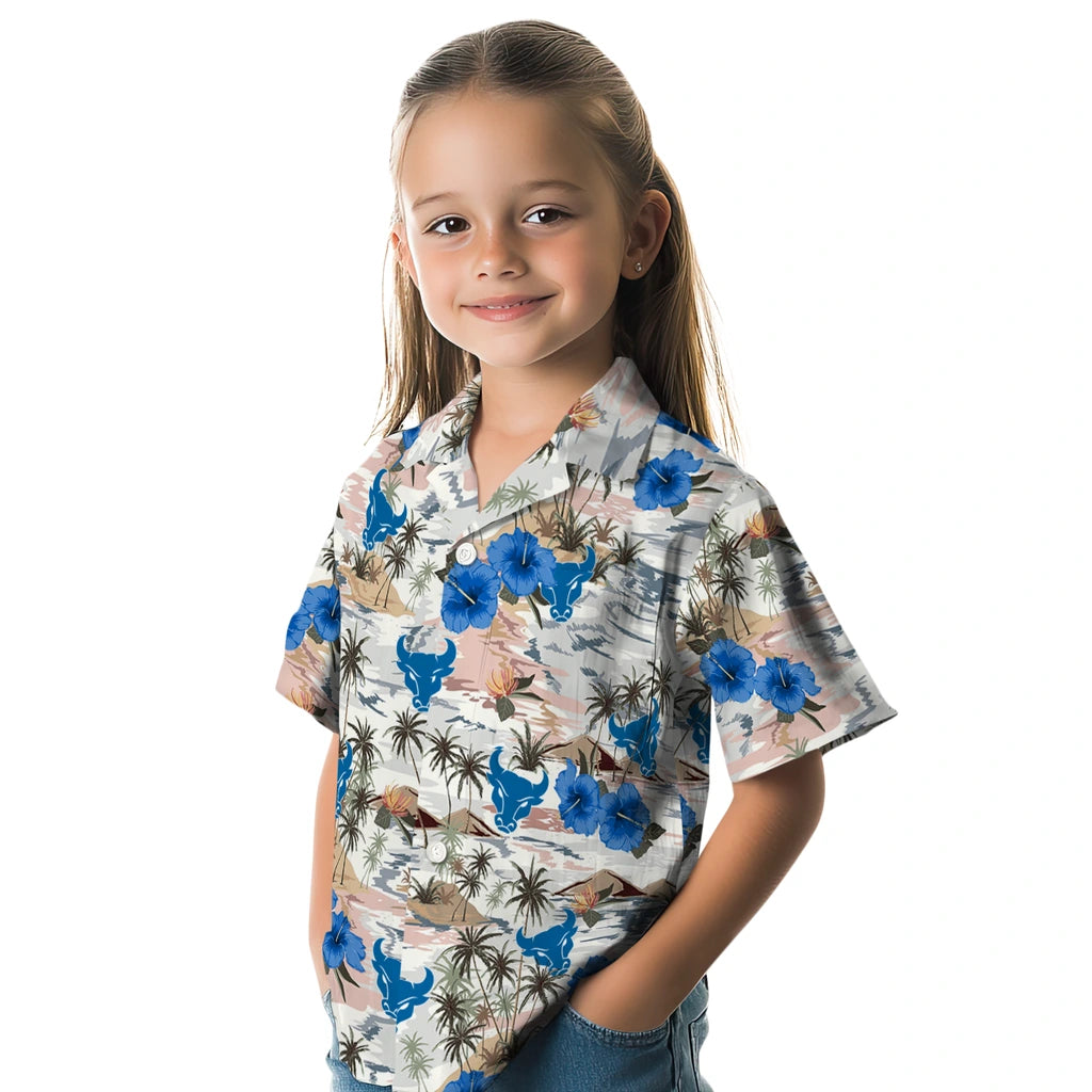 Buffalo Bulls Hawaiian Shirt - Hibiscus Seaside | Moonbestprint