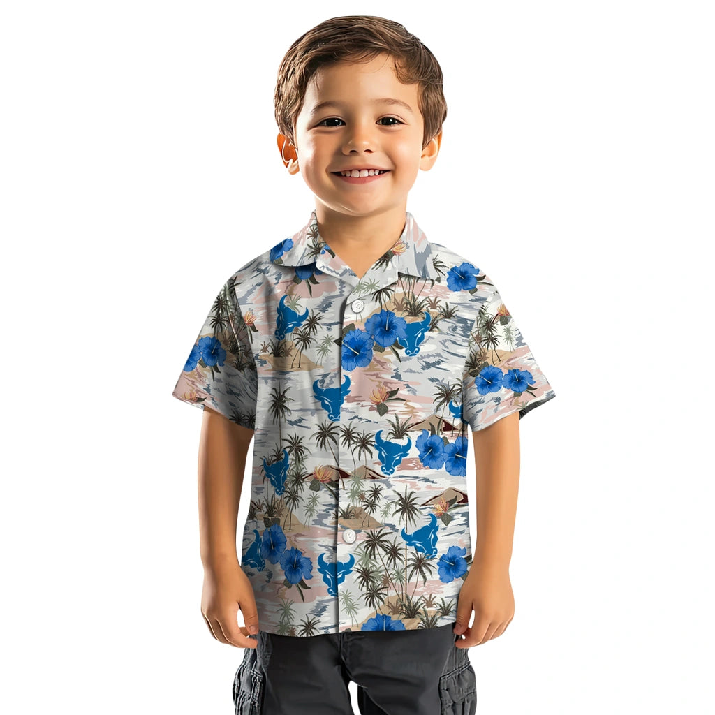 Buffalo Bulls Hawaiian Shirt - Hibiscus Seaside | Moonbestprint