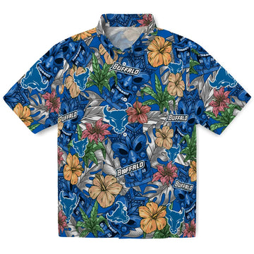 Buffalo Bulls Hawaiian Shirt - Hibiscus Tiki Jungle | Moonbestprint