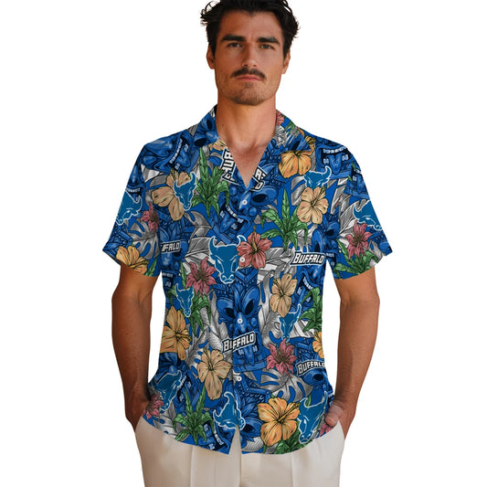 Buffalo Bulls Hawaiian Shirt - Hibiscus Tiki Jungle | Moonbestprint