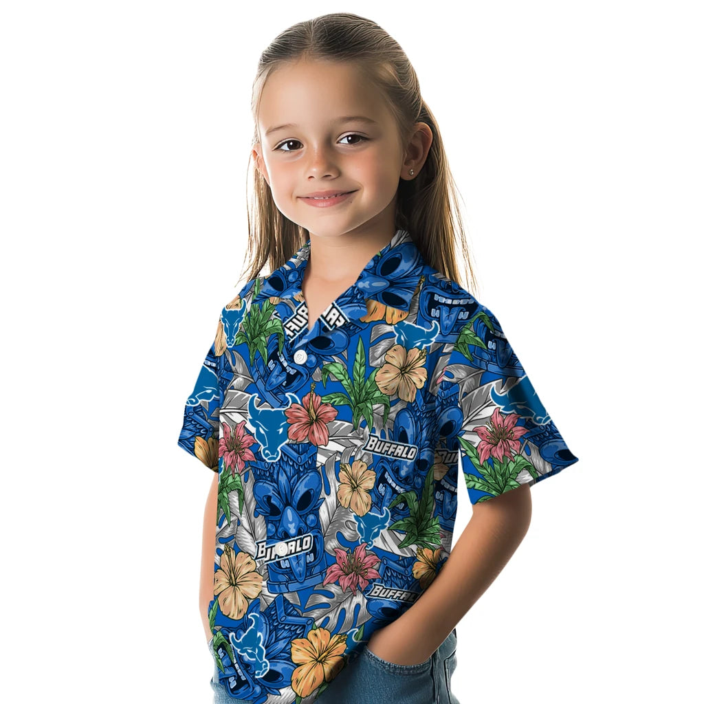 Buffalo Bulls Hawaiian Shirt - Hibiscus Tiki Jungle | Moonbestprint