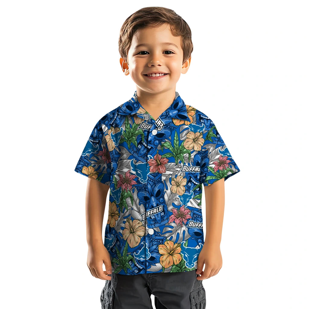 Buffalo Bulls Hawaiian Shirt - Hibiscus Tiki Jungle | Moonbestprint