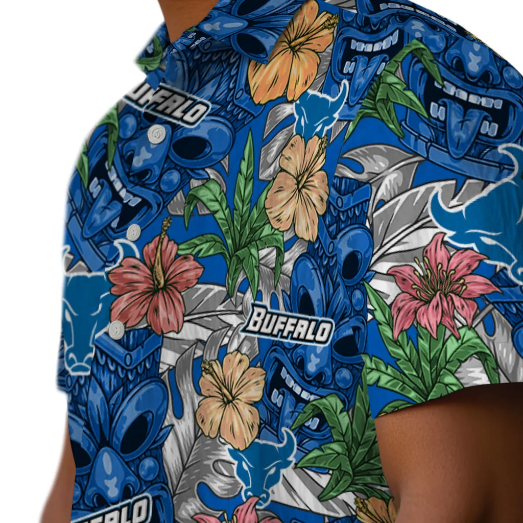 Buffalo Bulls Hawaiian Shirt - Hibiscus Tiki Jungle | Moonbestprint