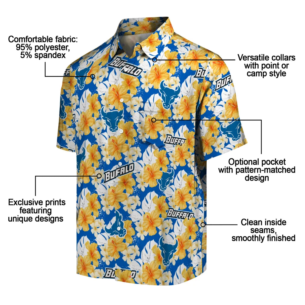 Buffalo Bulls Hawaiian Shirt - Hibiscus Tropics | Moonbestprint