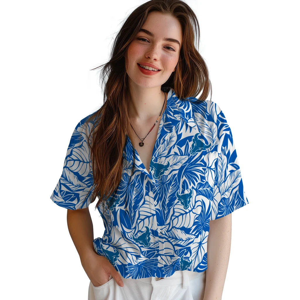 Buffalo Bulls Hawaiian Shirt - Monstera Layer | Moonbestprint
