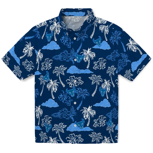 Buffalo Bulls Hawaiian Shirt - Palm And Clouds | Moonbestprint