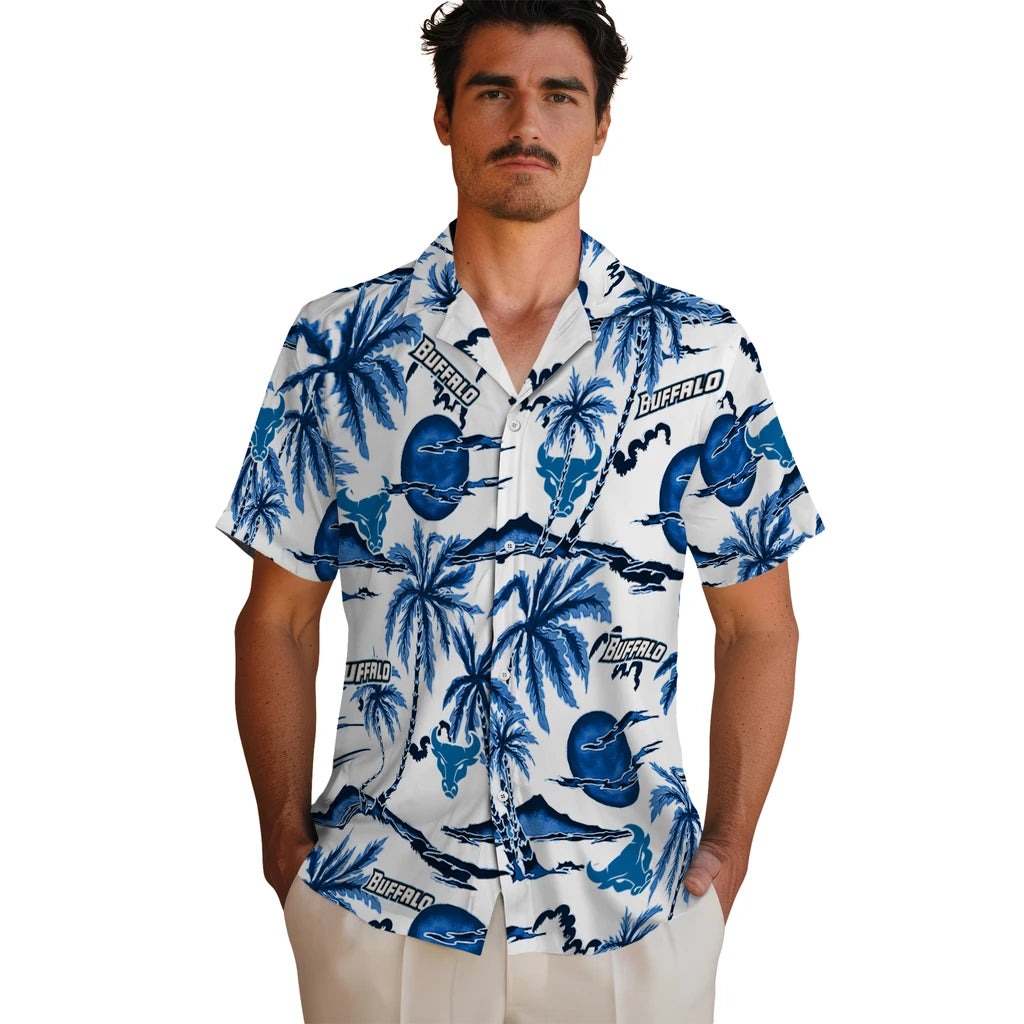 Buffalo Bulls Hawaiian Shirt - Palm Sunset | Moonbestprint