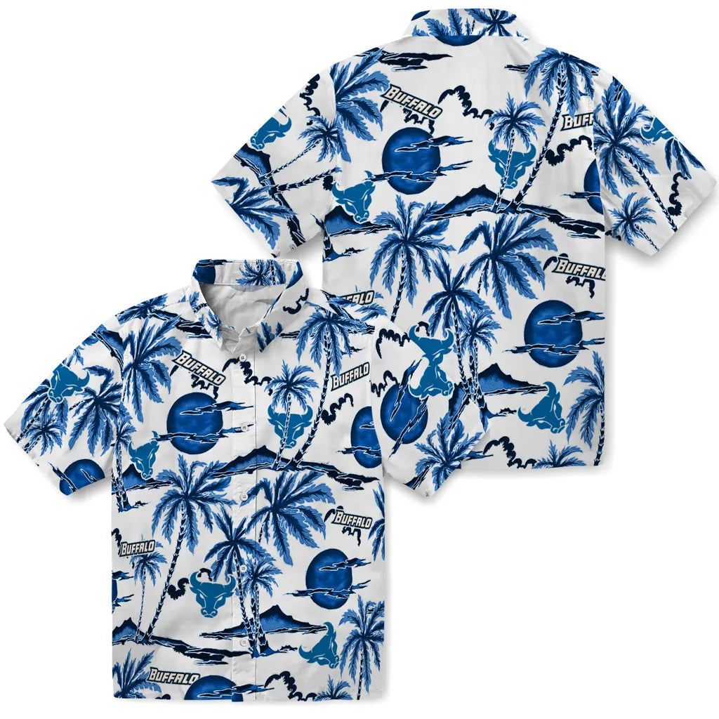 Buffalo Bulls Hawaiian Shirt - Palm Sunset | Moonbestprint