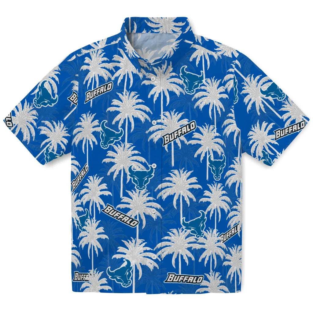 Buffalo Bulls Hawaiian Shirt - Palm Tree Motif | Moonbestprint