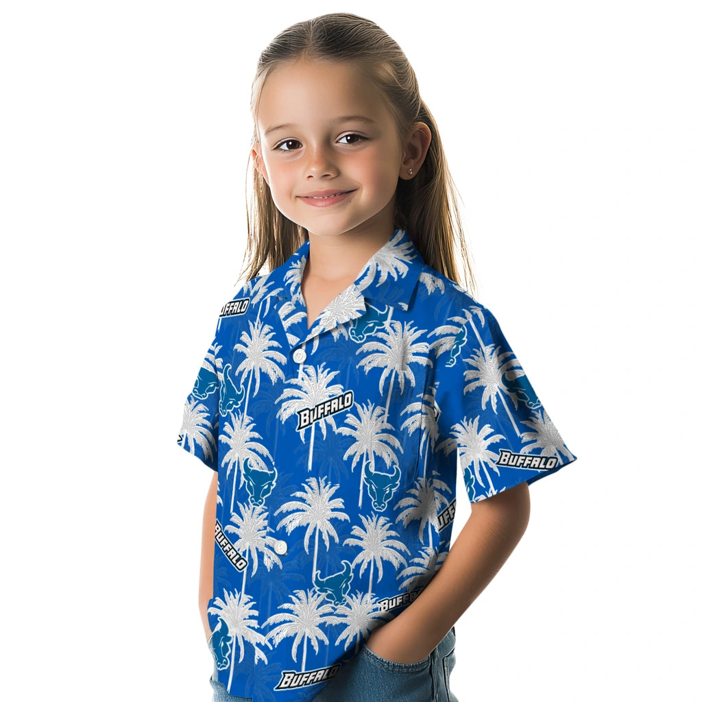 Buffalo Bulls Hawaiian Shirt - Palm Tree Motif | Moonbestprint