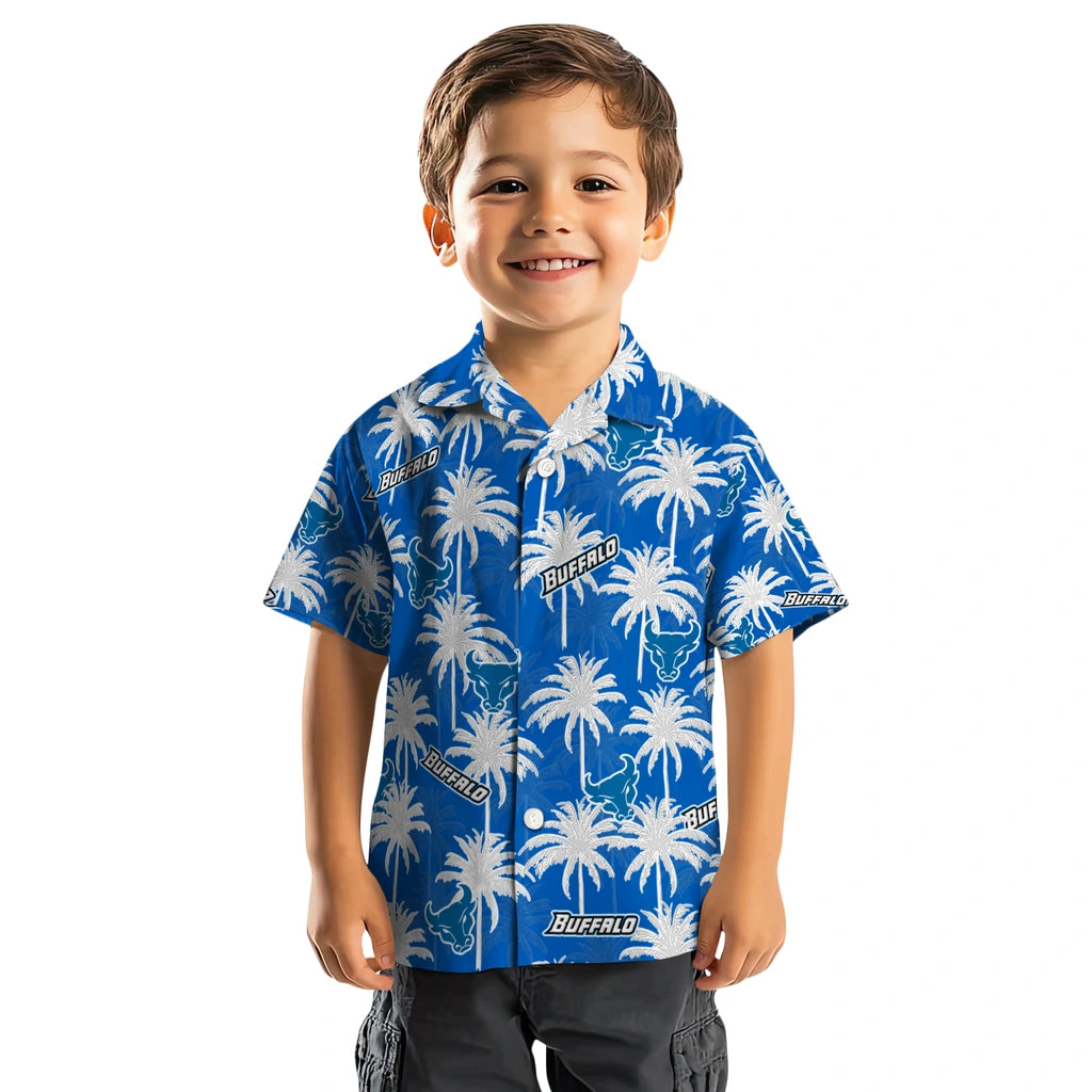 Buffalo Bulls Hawaiian Shirt - Palm Tree Motif | Moonbestprint