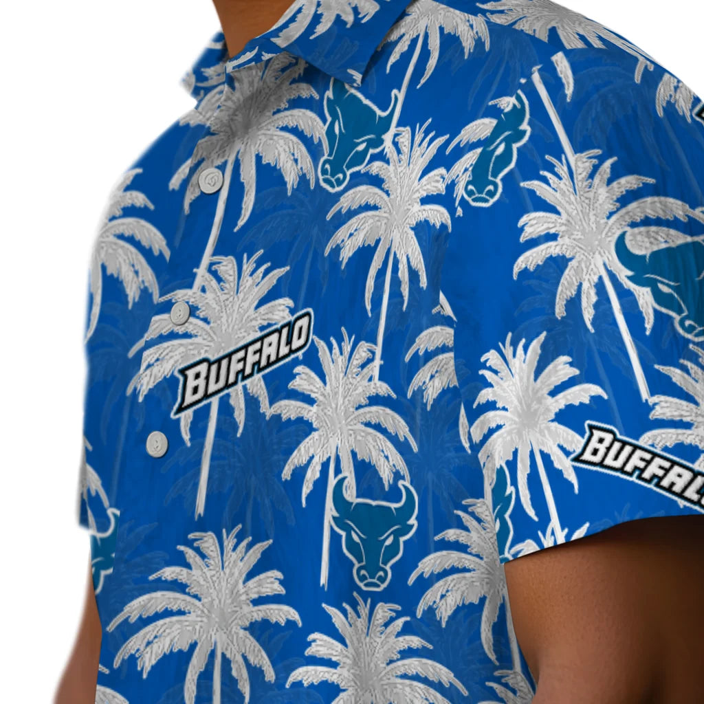 Buffalo Bulls Hawaiian Shirt - Palm Tree Motif | Moonbestprint