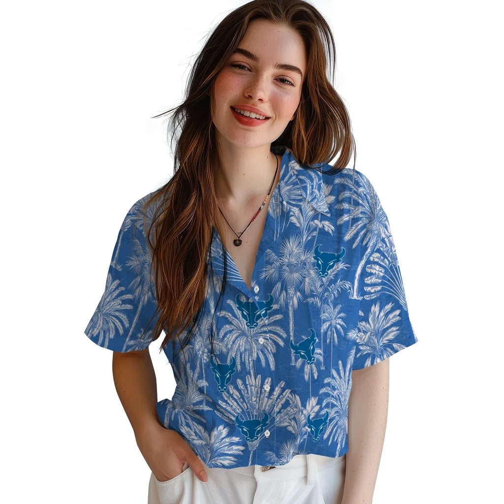 Buffalo Bulls Hawaiian Shirt - Vintage Palm Tree | Moonbestprint